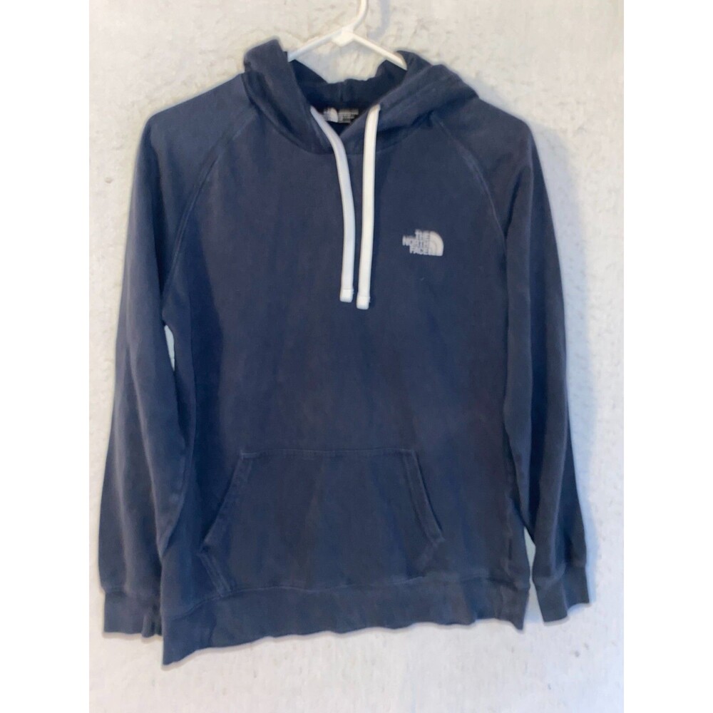 The North Face Blue Women Long Sleeve Drawstring Hoodie Sweatshirt Size M